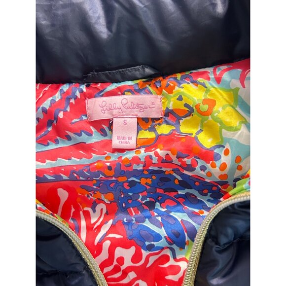 Lilly Pulitzer Packable Allie Vest Midnight Navy Small Down filled - Picture 5 of 5